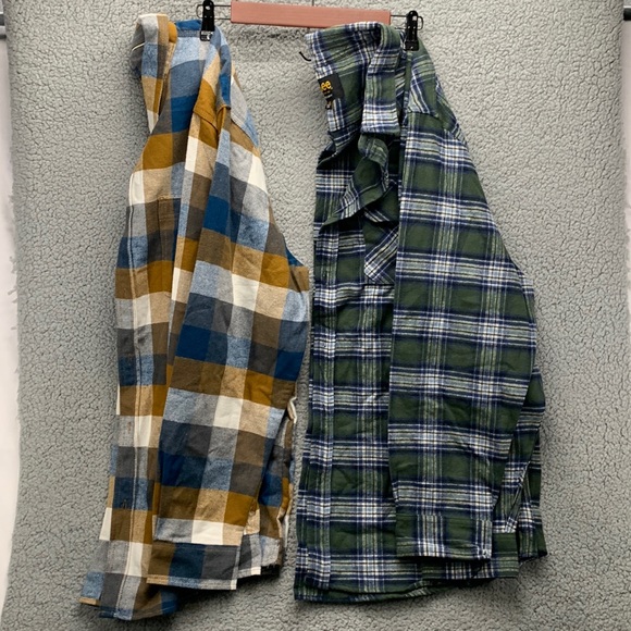 Lee Men’s‎ Plaid Shirts Bundle NWT Size XXL Long Sleeve Button Up 2-Pack - Picture 1 of 16